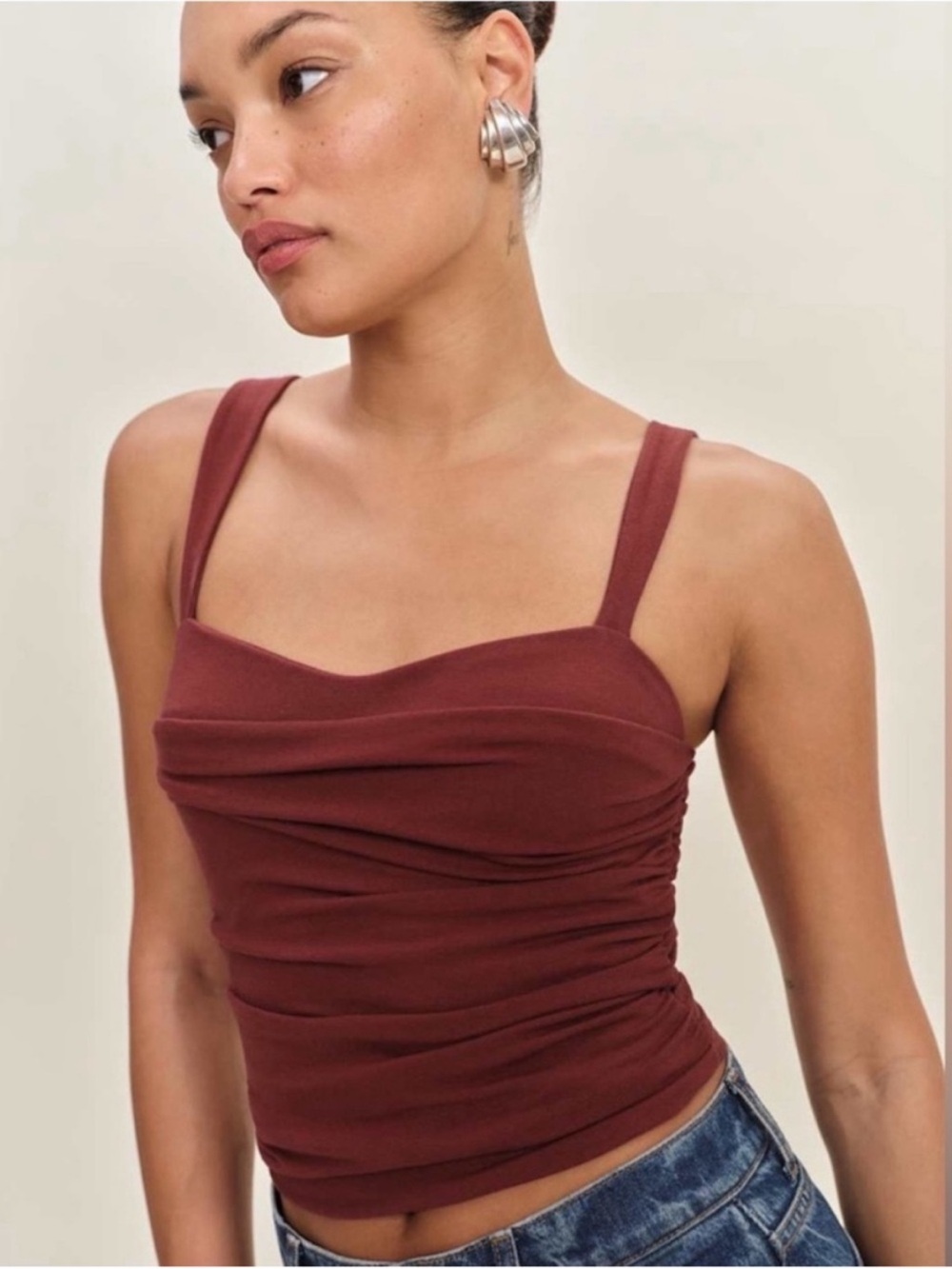 Reformation Trish Knit Top in Chianti S